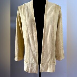 Gold  Open-Front Cardigan‎